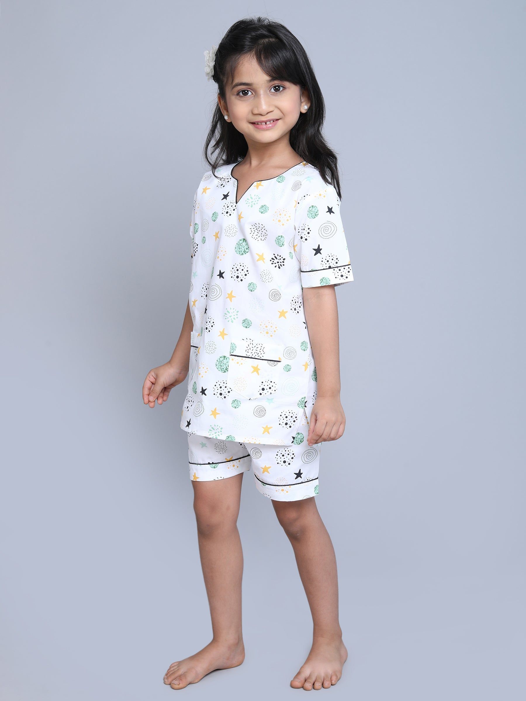 Little Clothings  Star Printed Organic Cotton Night Suit