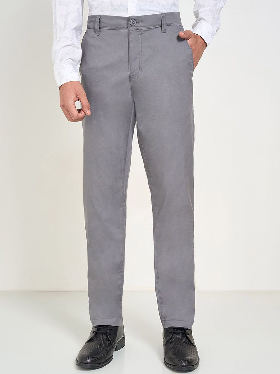 Peregrine by Pantaloons Men Slim Fit Mid-Rise Formal Trousers