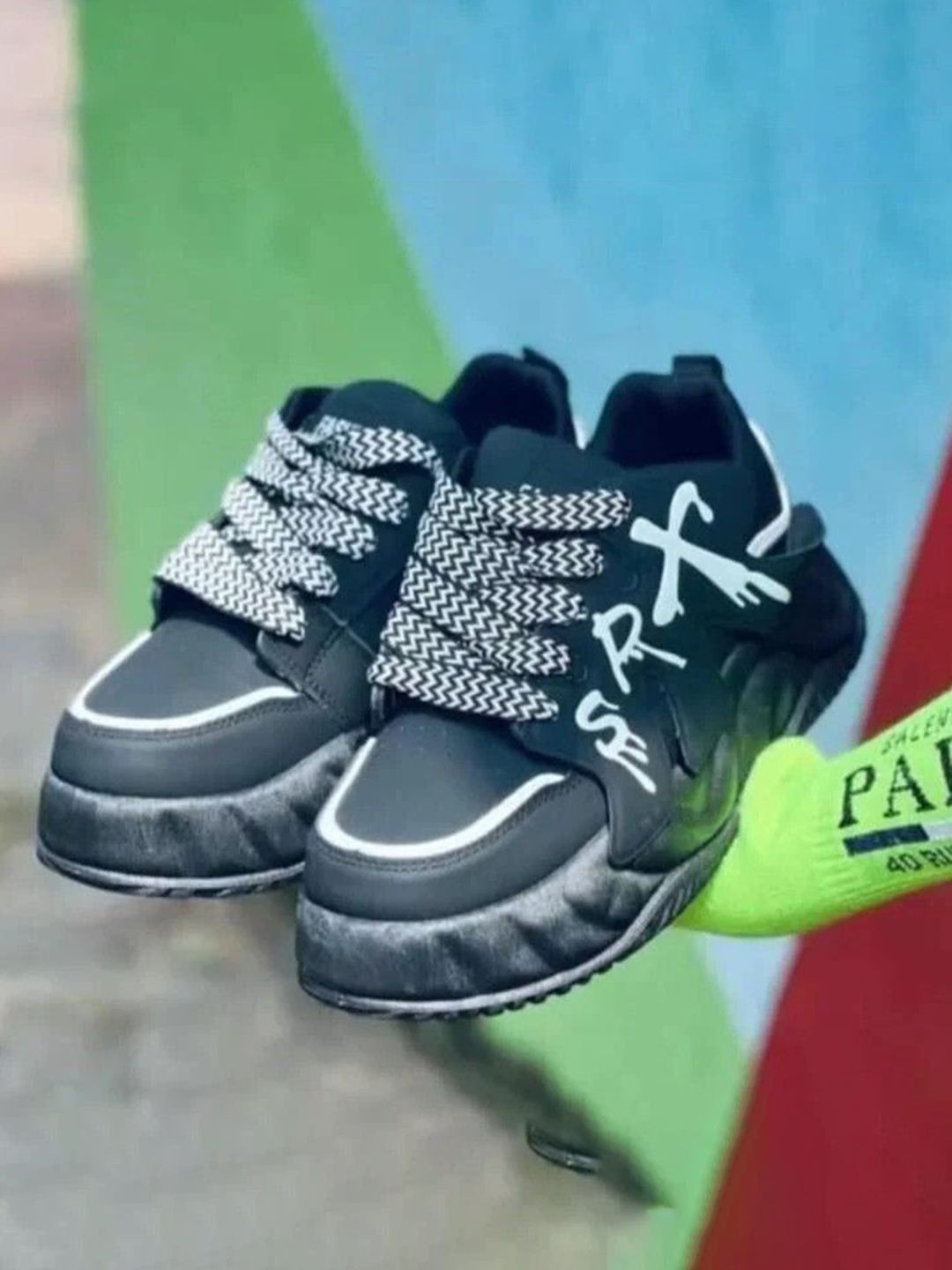 K Footlance Boys Woven Design Lace-Up Sneakers