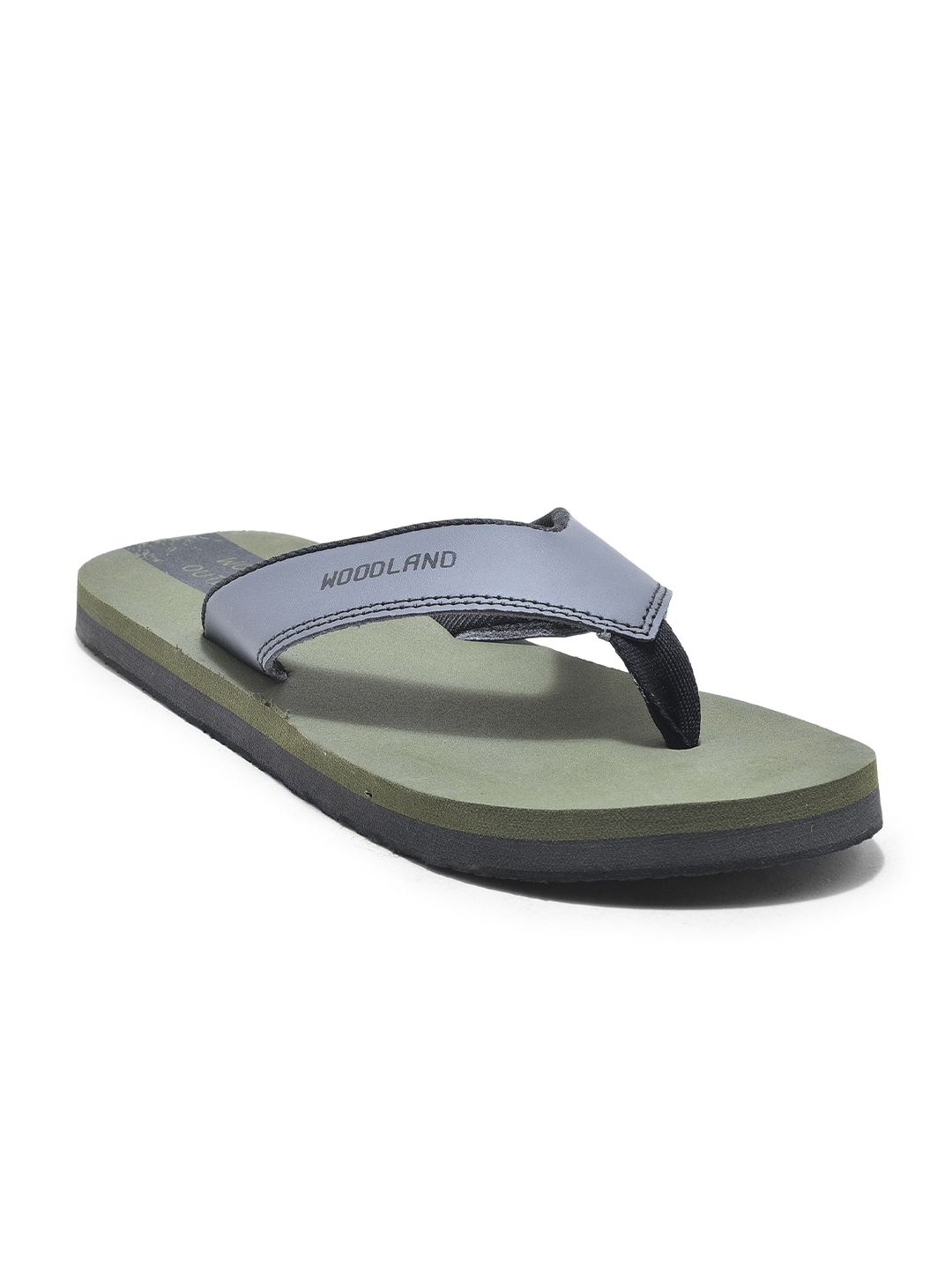 Woodland Men Printed Rubber Thong Flip-Flops