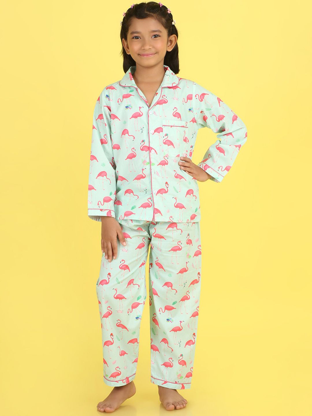 Knitting Doodles Kids Conversational Printed Pure Cotton Night suit