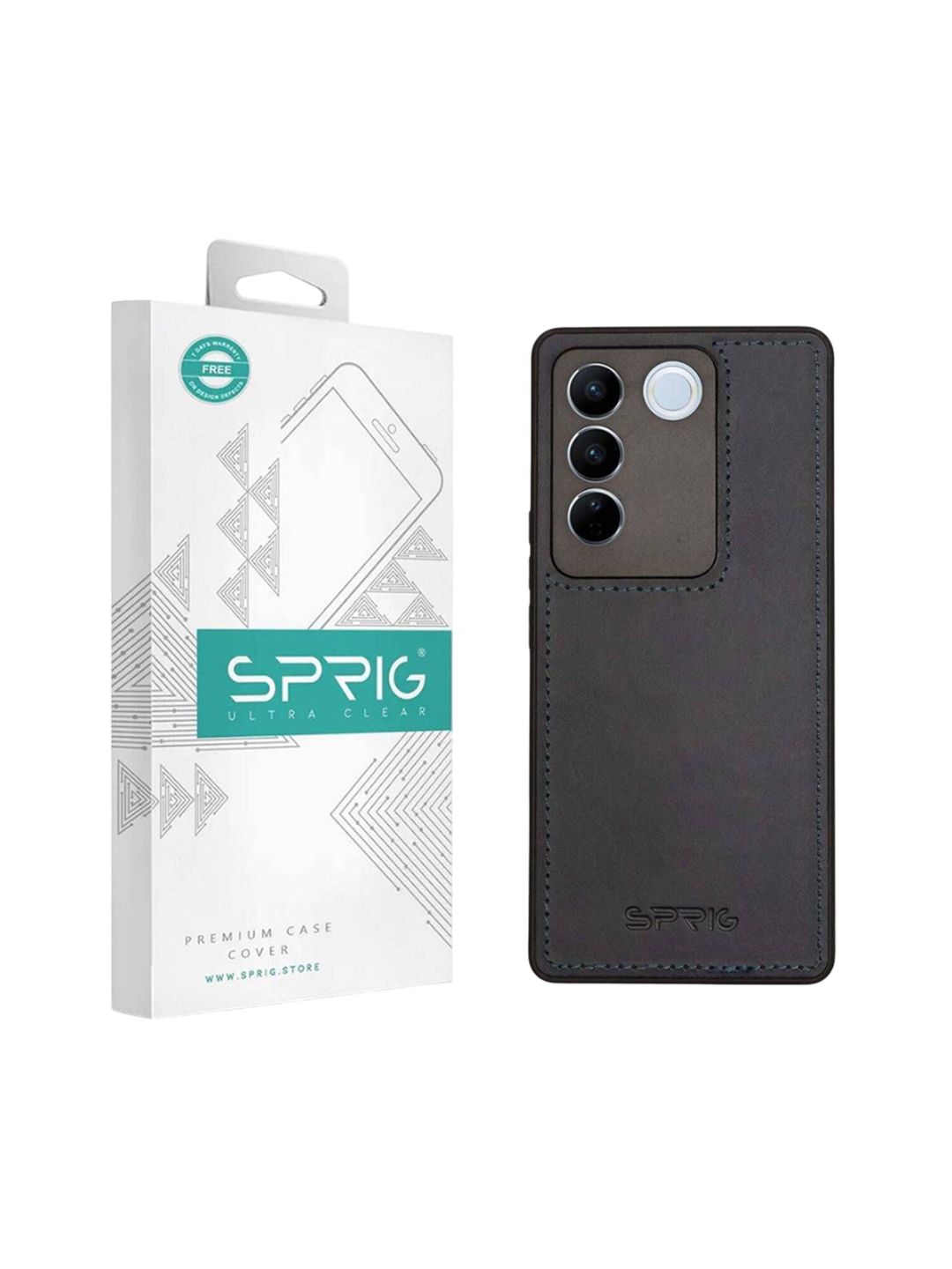 SPRIG vivo V27 Pro 5G Matte PU Leather Back Cover