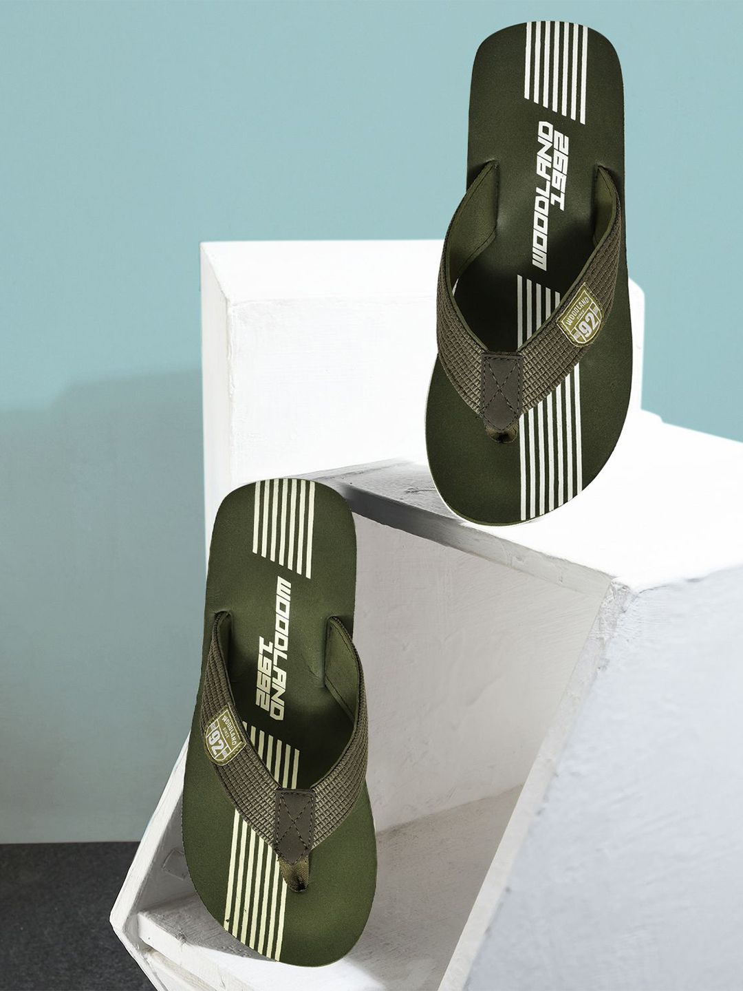 Woodland Men Striped Thong Flip-Flops