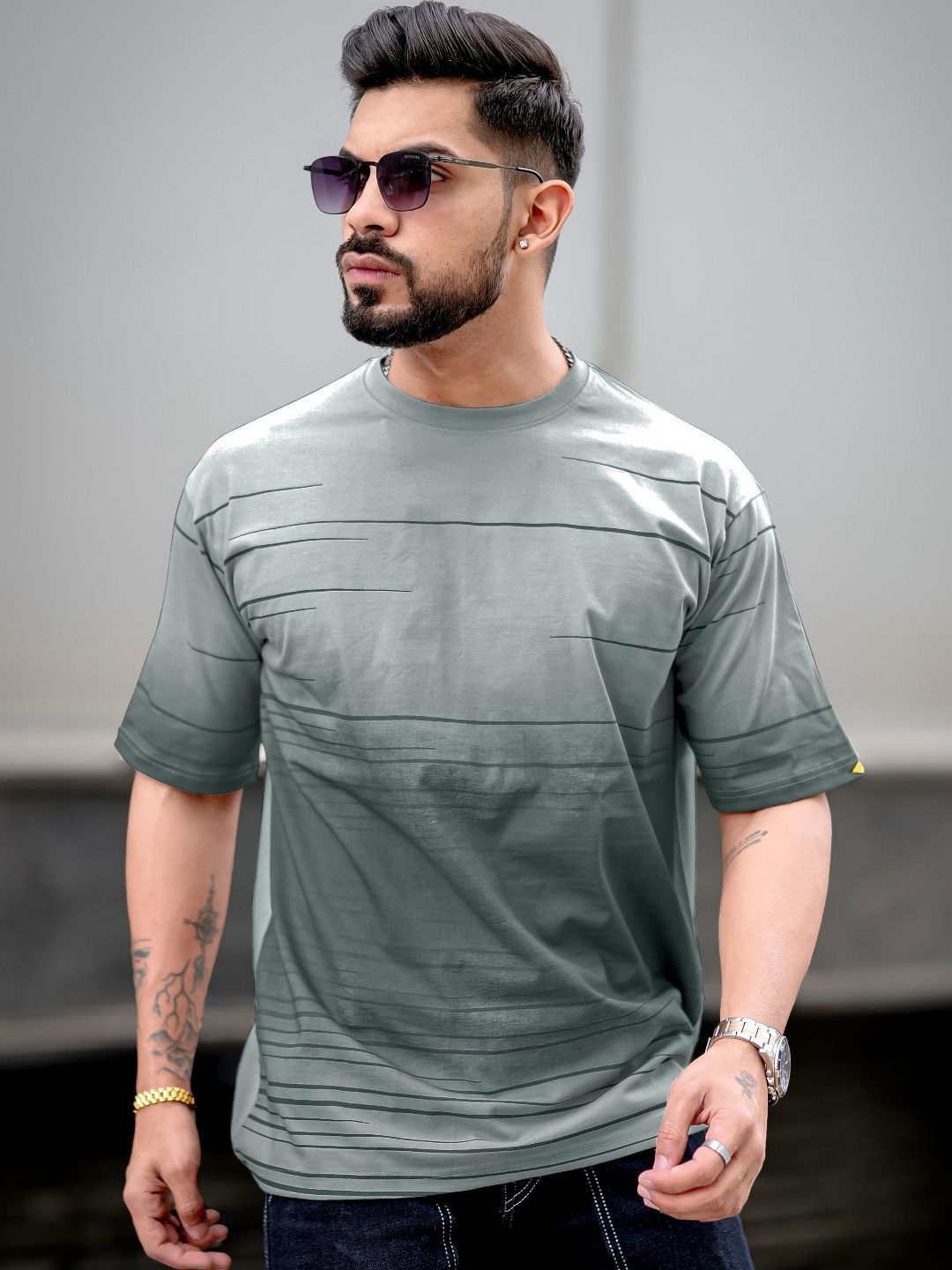 Maniac Striped Cotton Oversized T-shirt