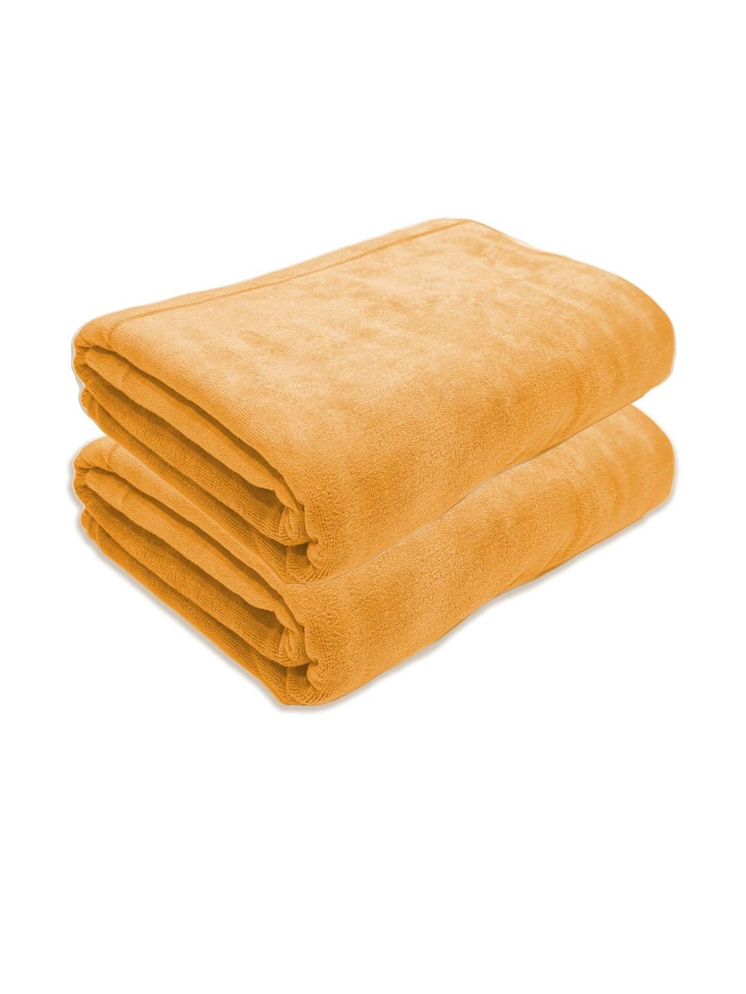 Black Gold Pack of 2 Yellow Microfiber Bath Towel