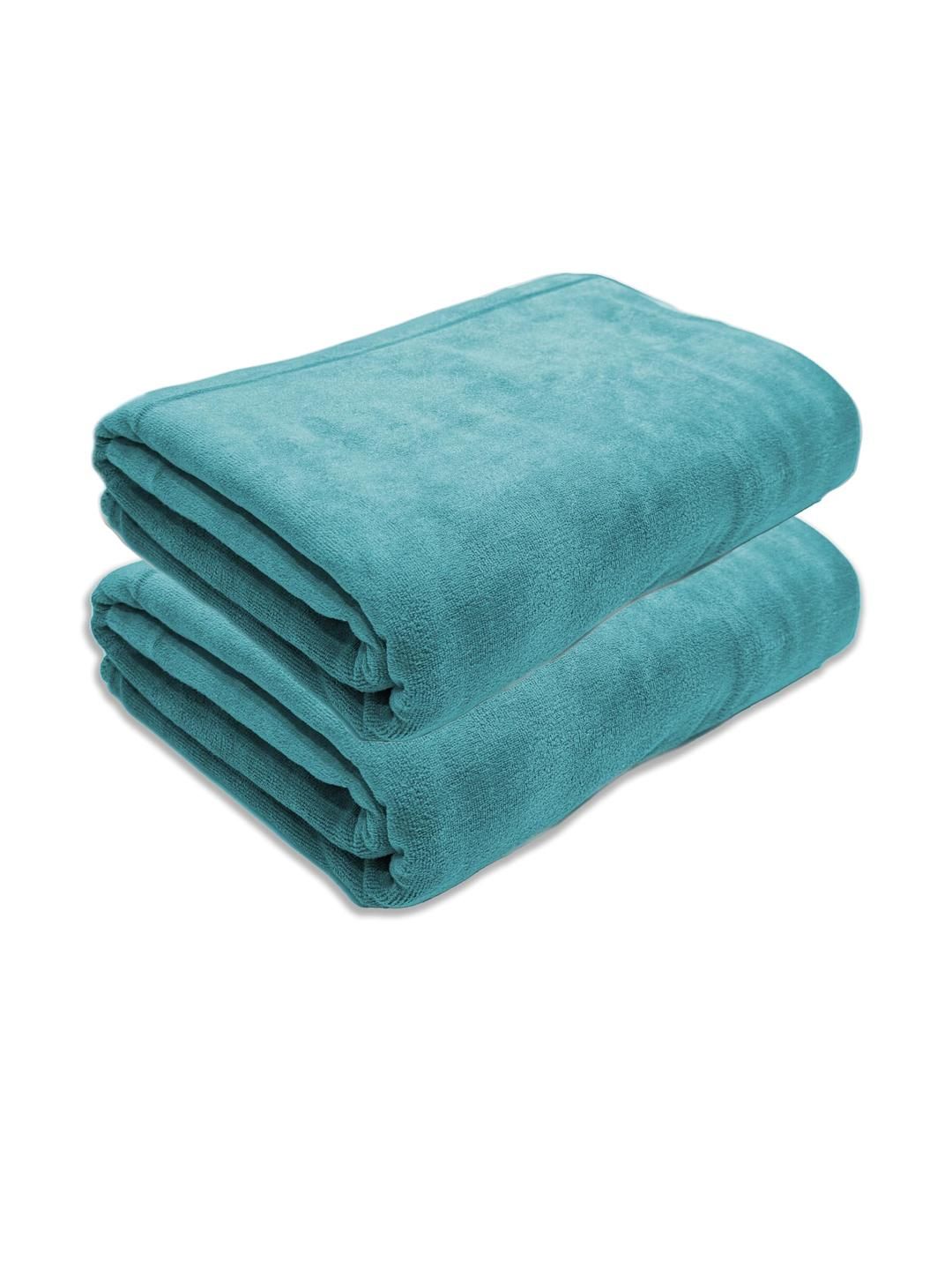 Black Gold Pack of 2 Green Microfiber Bath Towel