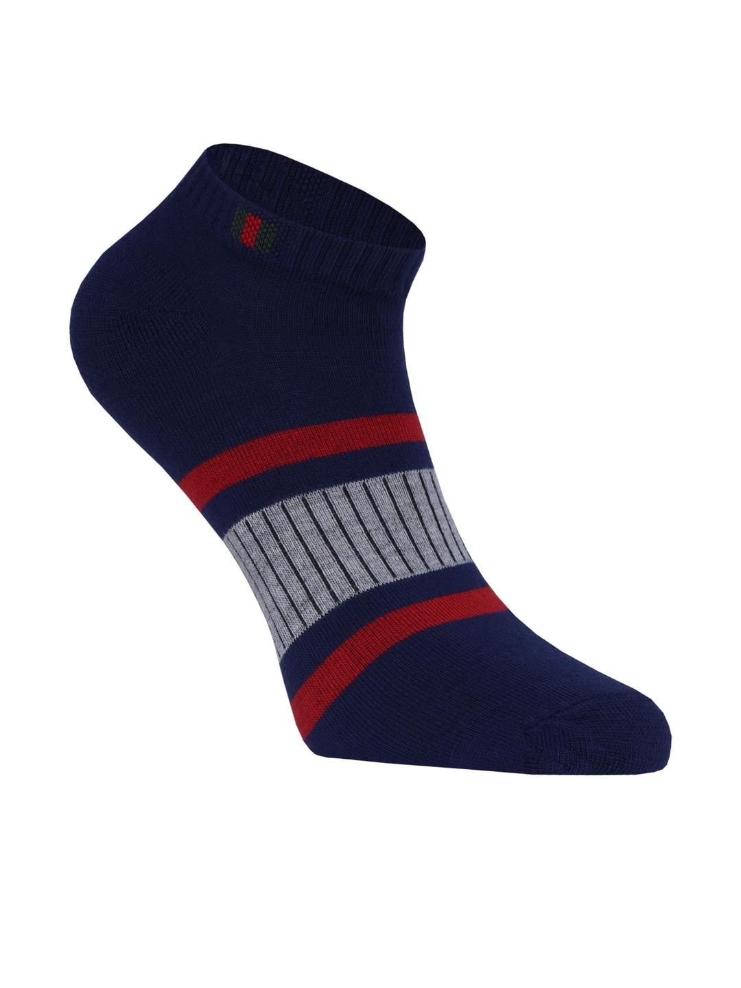 SOXVIEW Pack of 3 Men Striped Ankle Length Socks