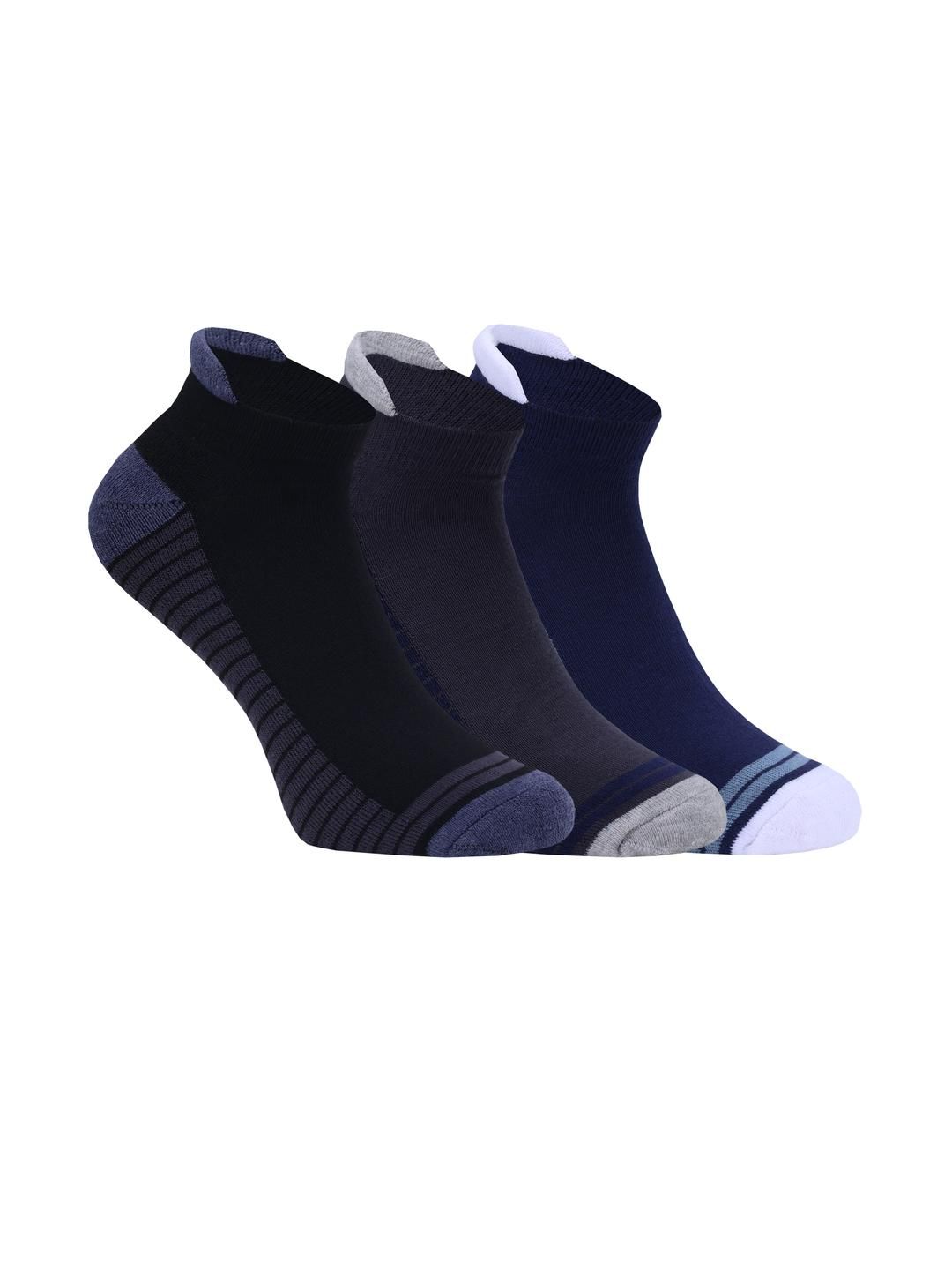 SOXVIEW Pack of 3 Men Striped Ankle Length socks