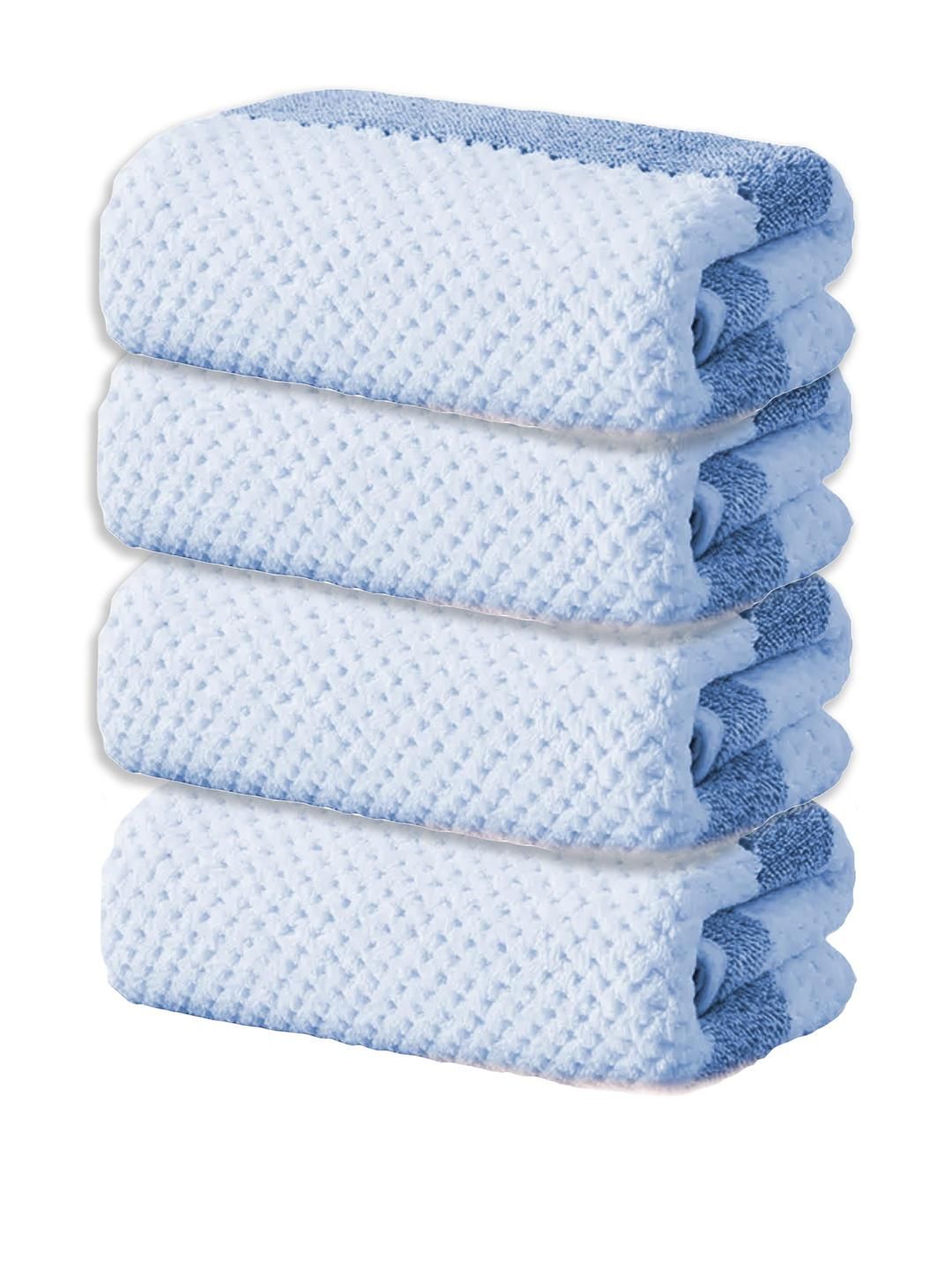Black Gold Pack of 4 Blue & White Stripes 300GSM Hand Towel