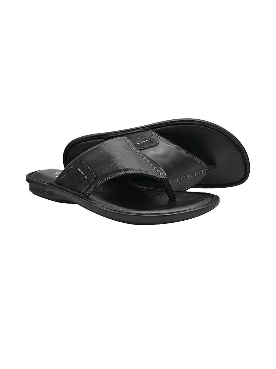 SMOXX Men Black Synthetic Open Toe Cushioned Foot Bed Slip-On