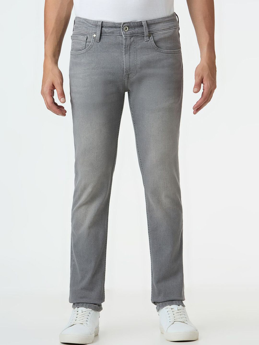 Pepe Jeans Men Vapour Slim Fit Mid-Rise Heavy Fade Stretchable Jeans