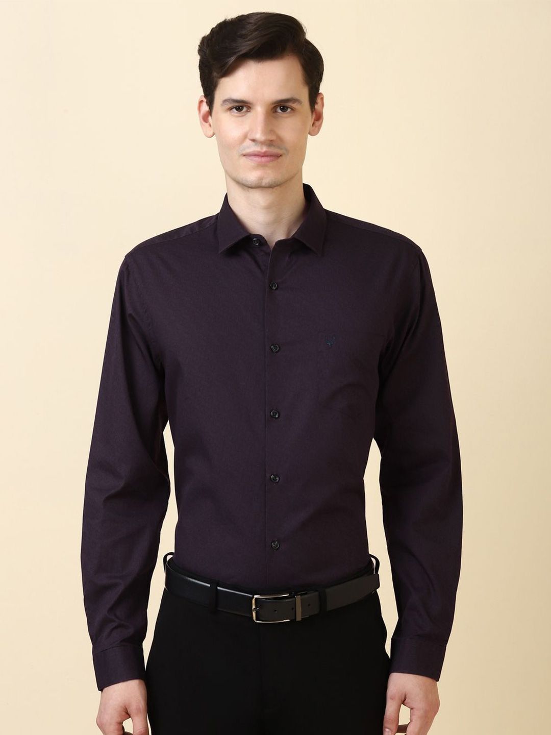 Allen Solly Men Slim Fit Geometric Printed Spread Collar Pure Cotton Formal Shirt