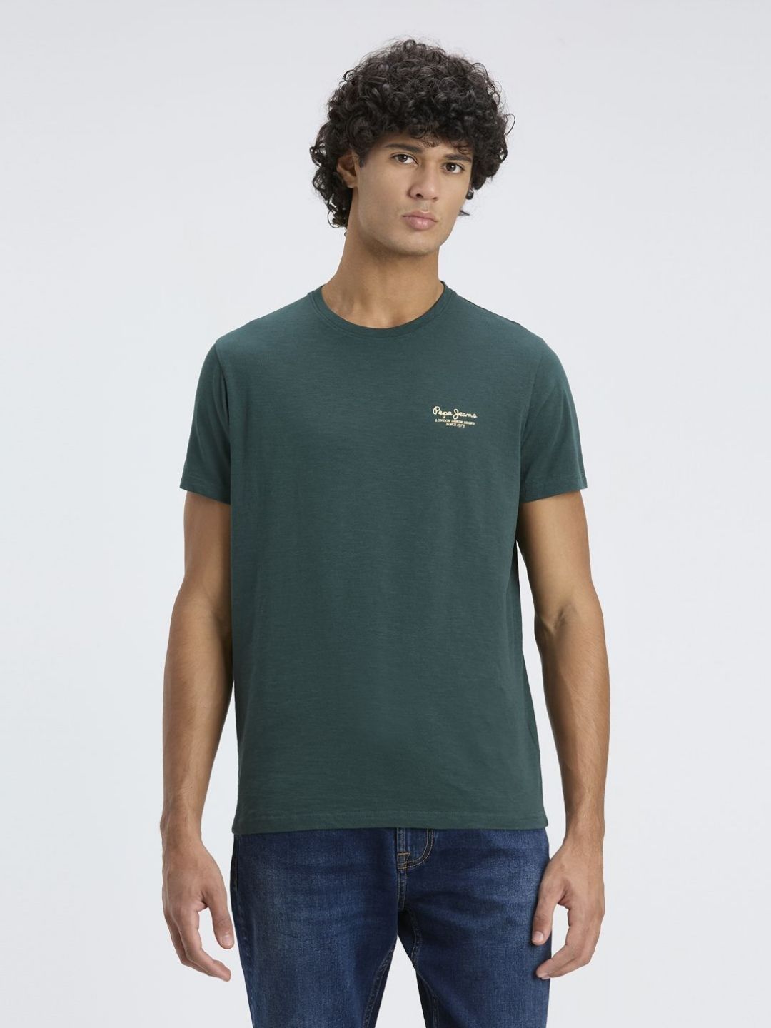 Pepe Jeans Graphic Printed Round Neck Pure Cotton Slim Fit T-shirt