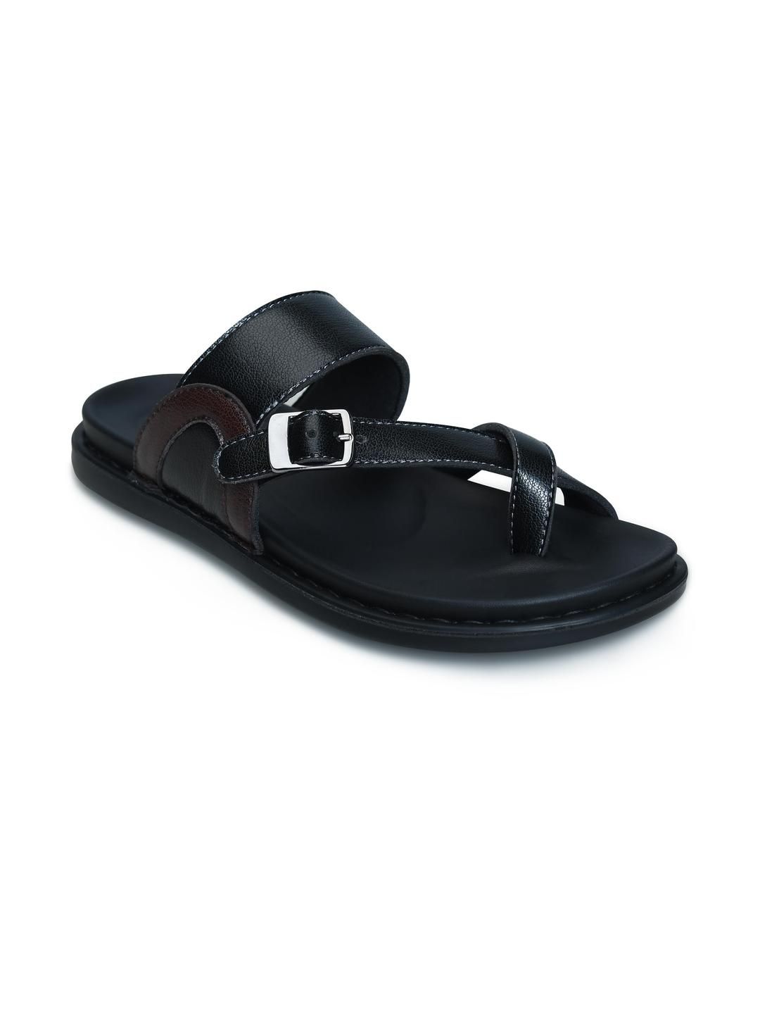 SMOXX Men Black Casual Slip-On Comfort Sandals