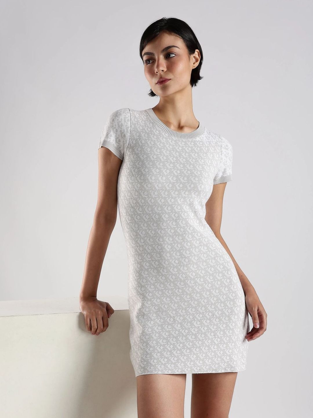 Calvin Klein Jeans Women Brand Logo Printed Sheath Mini Dress