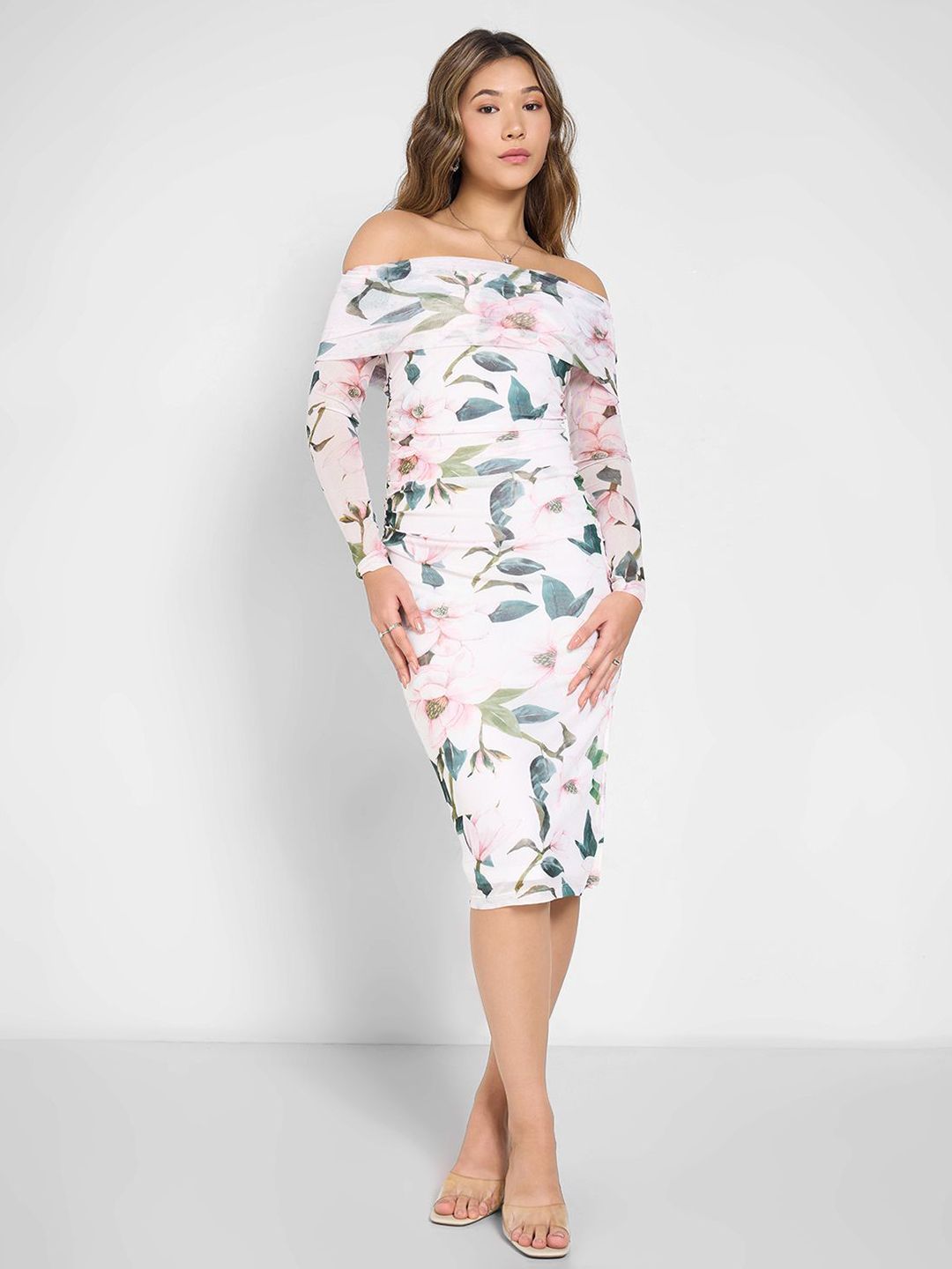 Buy Honey by Pantaloons Women Floral Printed Off-Shoulder Bodycon Dress - Dresses for Women 35498437