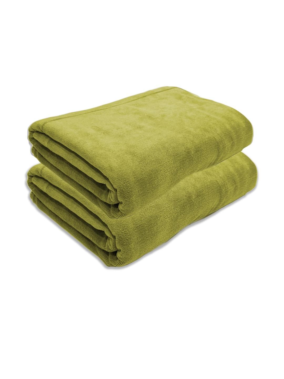 Black Gold Pack of 2 Green Microfiber Bath Towel
