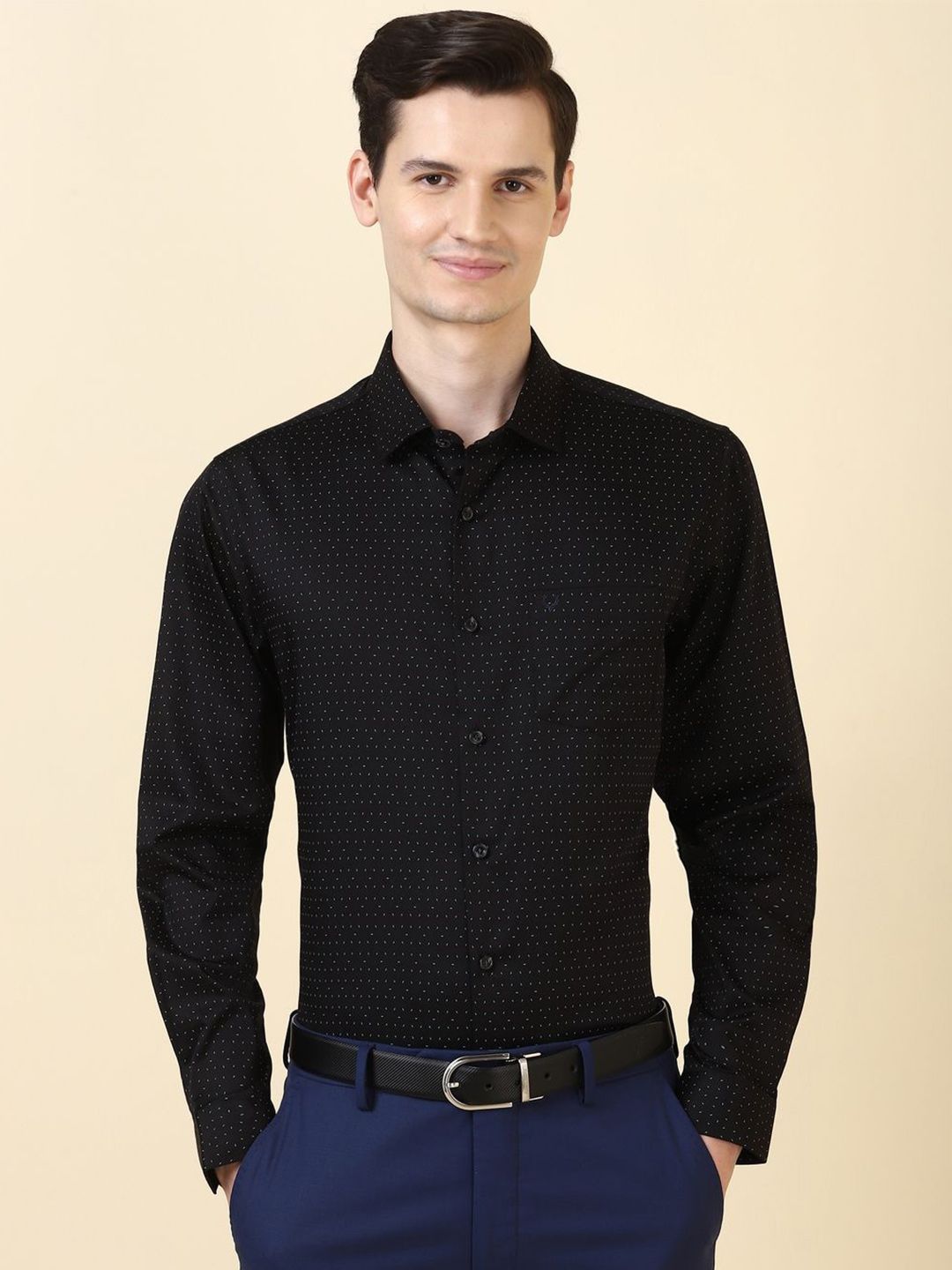 Allen Solly micro ditsy Printed Spread Collar Slim Fit Pure Cotton Formal Shirt