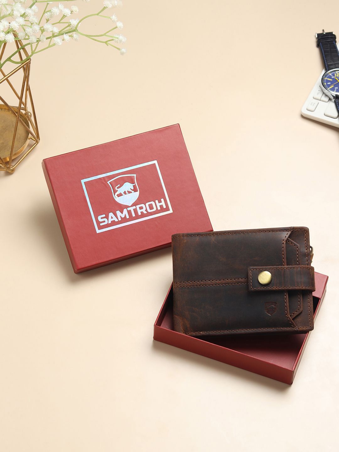 SAMTROH Men Leather Two Fold Wallet
