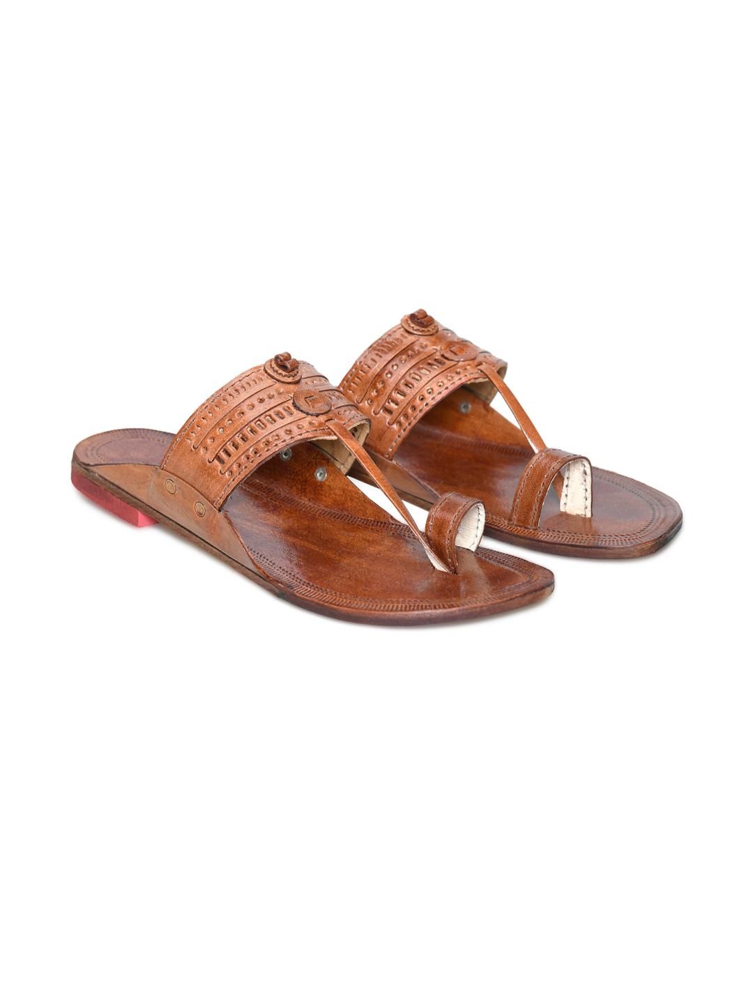 STEPHORN Men Leather Kolhapuri Sandals
