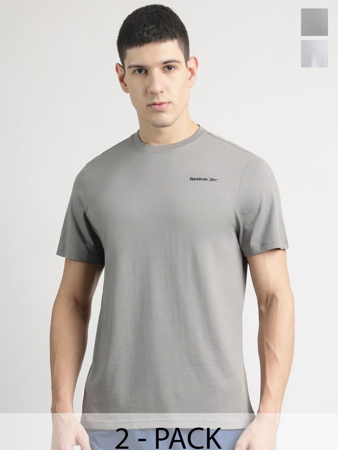 Reebok Pack Of 2 Round Neck Pure Cotton T-Shirts