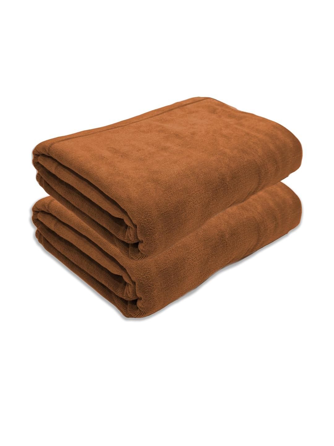 Black Gold Pack of 2 Brown Microfiber Bath Towel