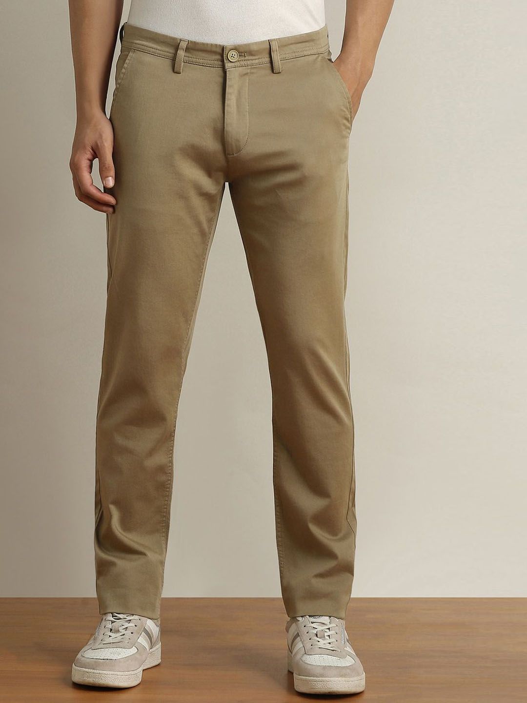 Peter England Casuals Men Slim Fit Mid-Rise Trousers