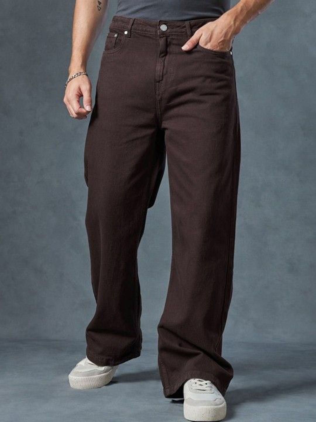 me Queen Men Wide Leg Mid-Rise Clean Look Jeans