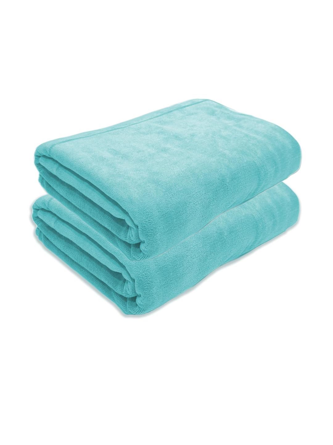 Black Gold Pack of 2 Green Microfiber Bath Towel
