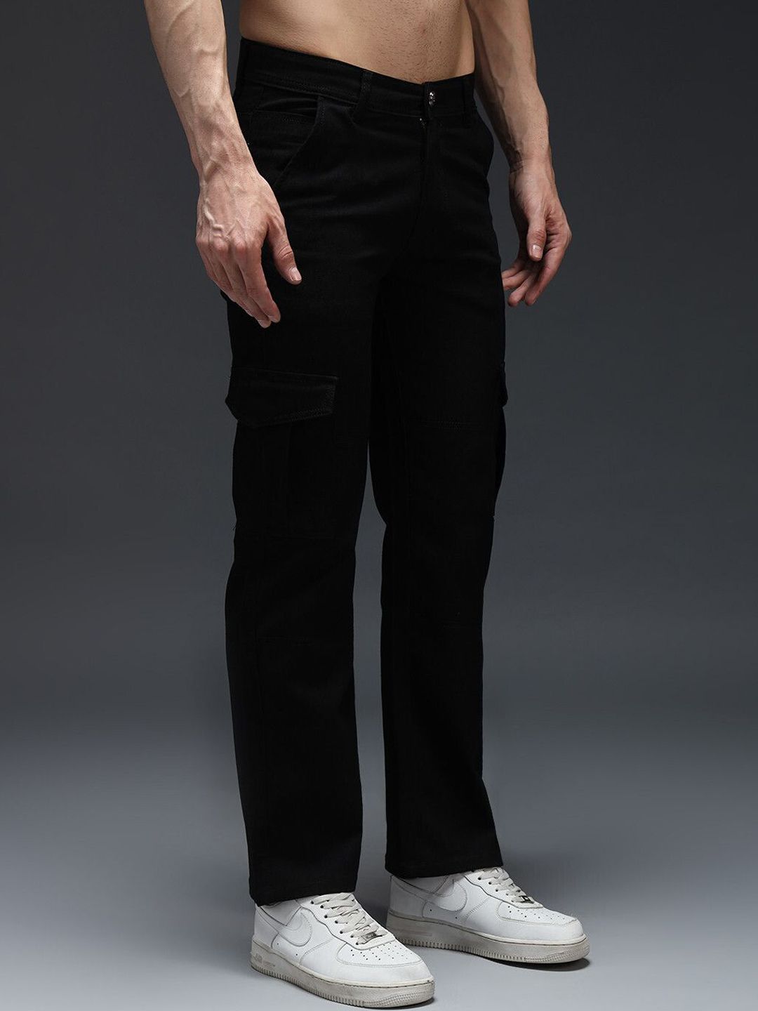 DENIMLOOK Men Mid-Rise Stretchable Cargo Jeans