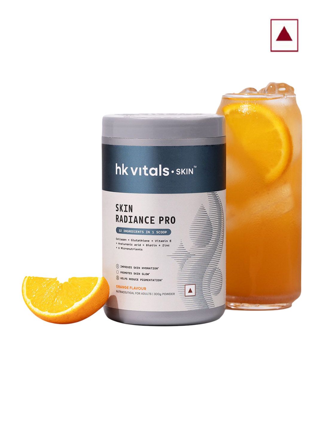 HK VITALS Skin Radiance Pro Orange Flavour Marine Collagen Supplement Powder - 300g
