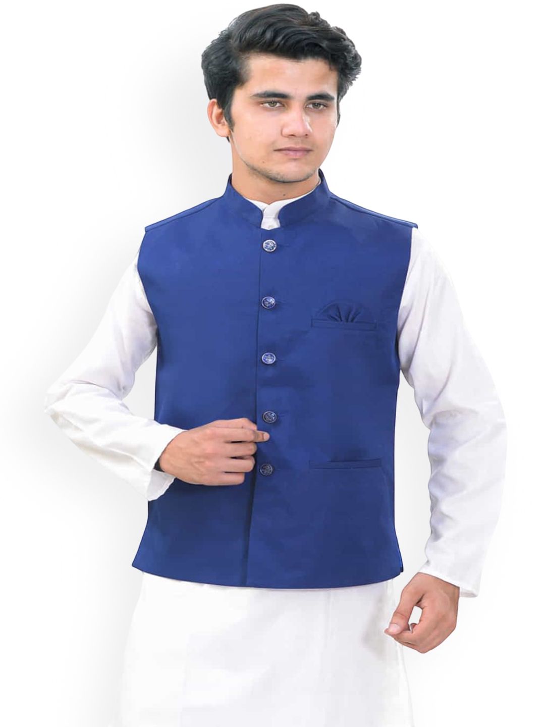BuaGi Collection Mandarin Collar Woven Nehru Jackets