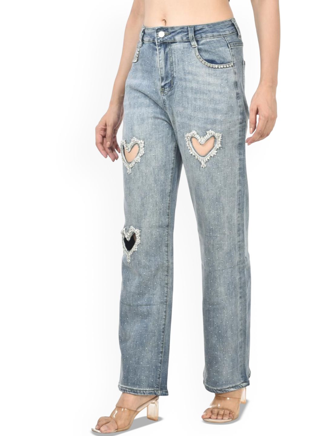 Buy ADC SHEMONA Women Heart Stone Work Jeans - Jeans for Women