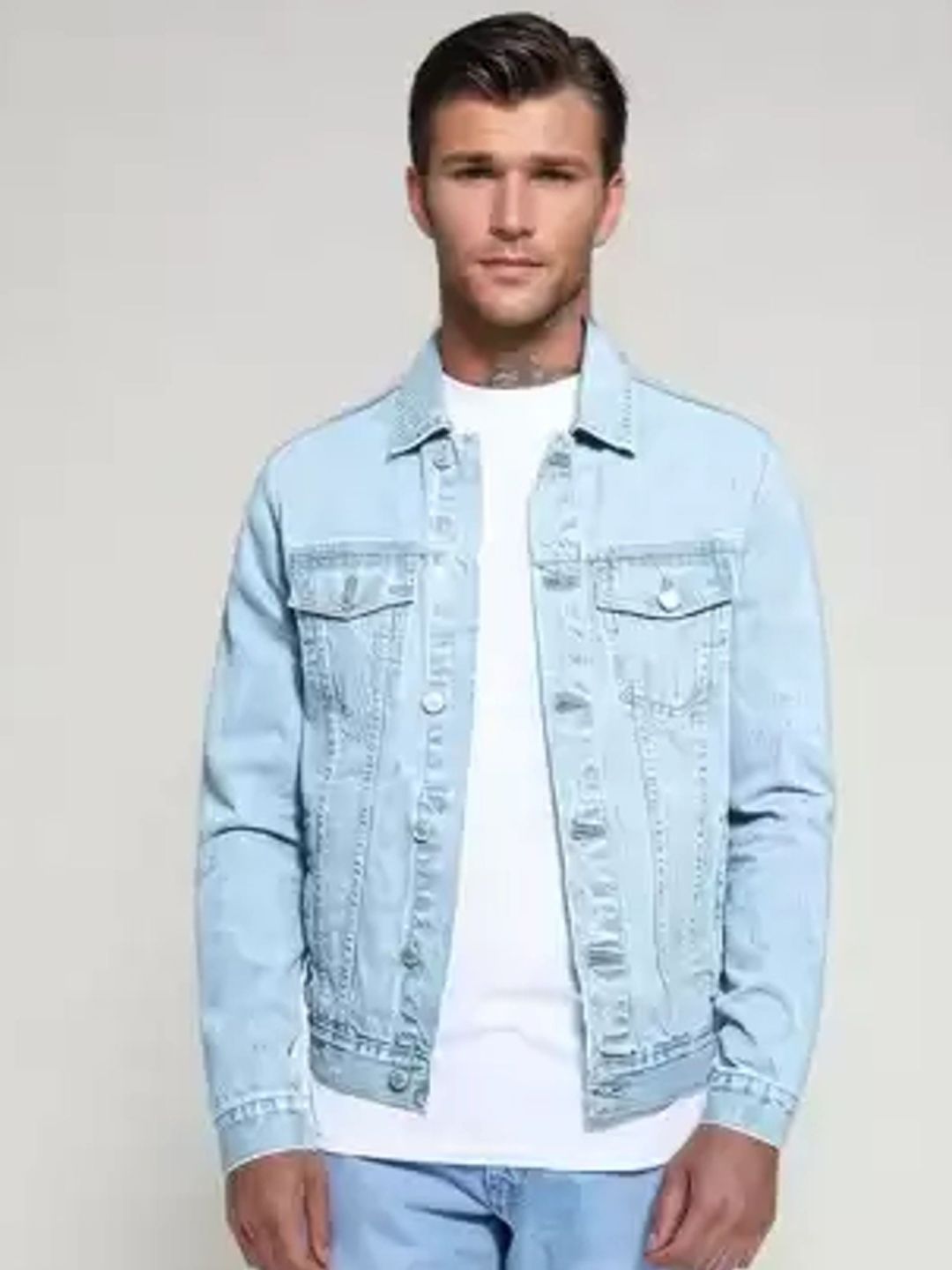 LINARIA Spread Collar Lightweight Denim Jacket