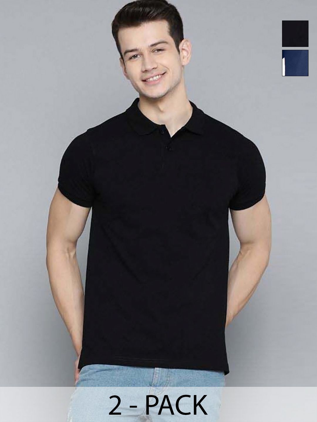 Organic Chics Pack Of 2 Polo Collar Dri-FIT Slim Fit T-shirts