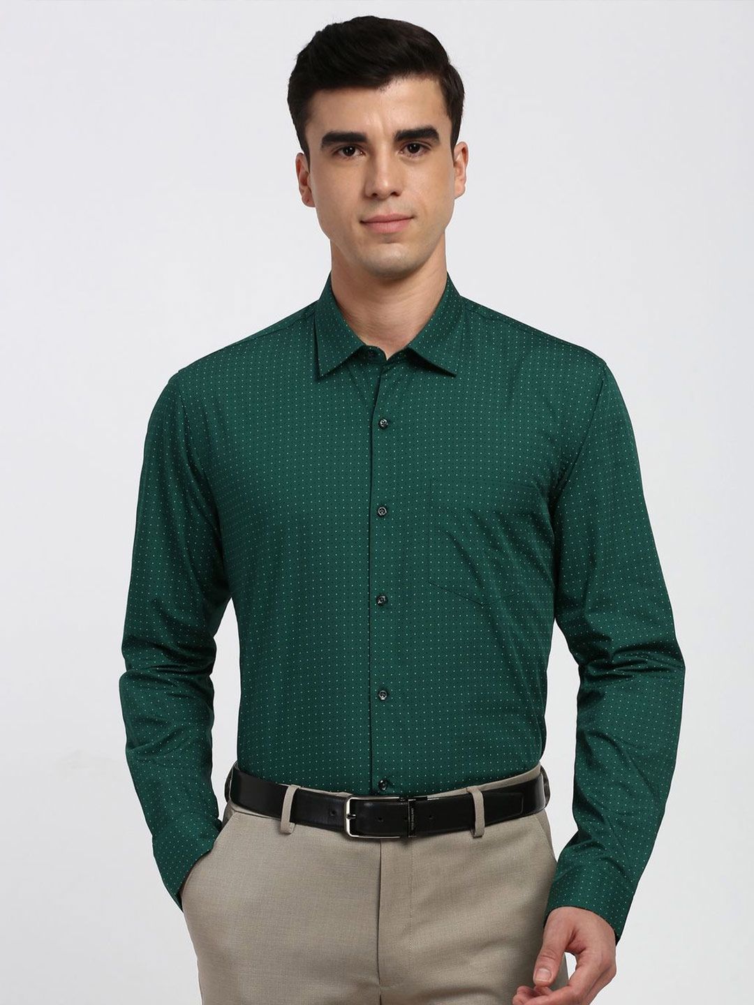 Peter England Peter England Printed Pure Cotton Spread Collar Formal Shirt
