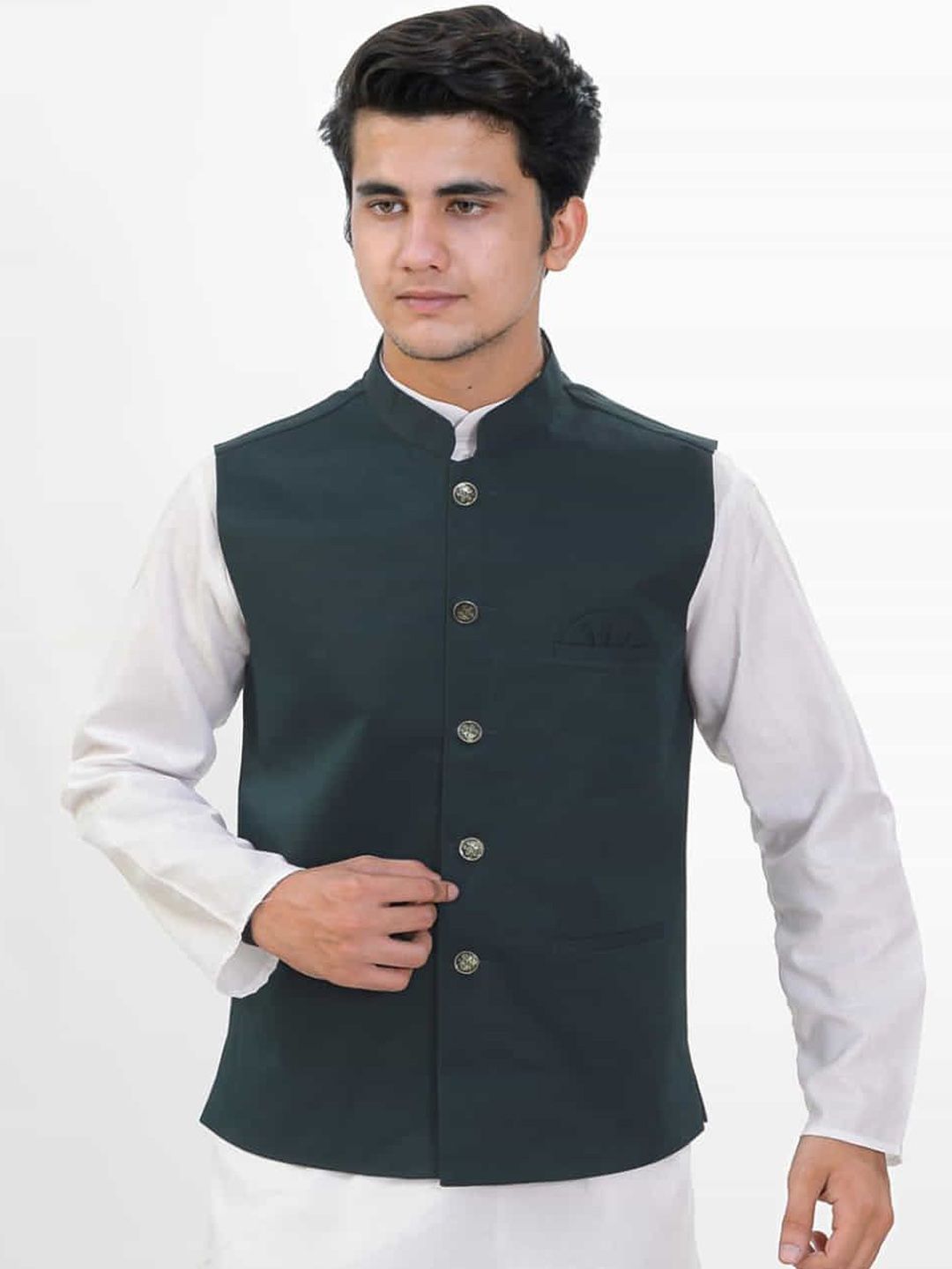 BuaGi Collection Mandarin Collar Woven Nehru Jackets