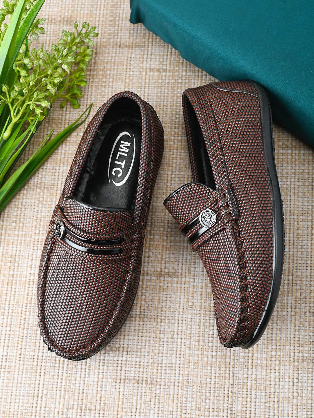 MLTC MLTC Boys Textured Round Toe Slip-On Loafers Casual Shoes