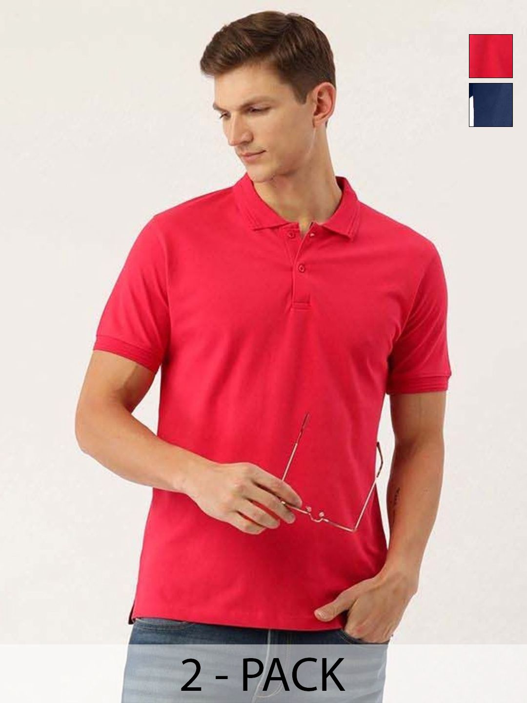 Organic Chics Pack Of 2 Polo Collar Dri-FIT Slim Fit T-shirts