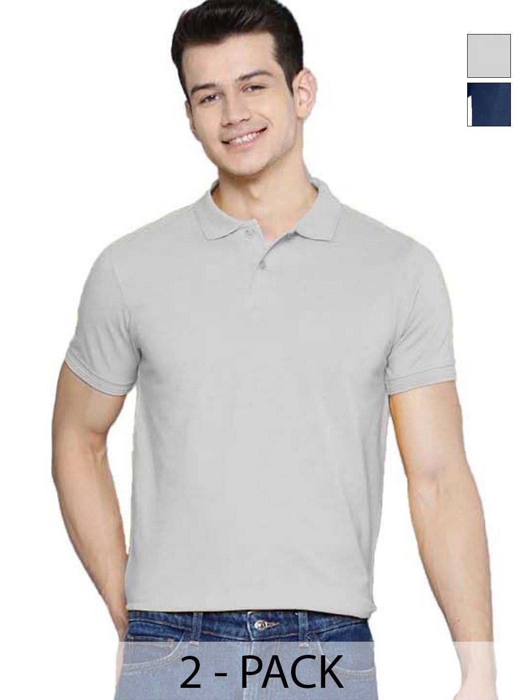 Organic Chics Pack Of 2 Polo Collar Dri-FIT Slim Fit T-shirts