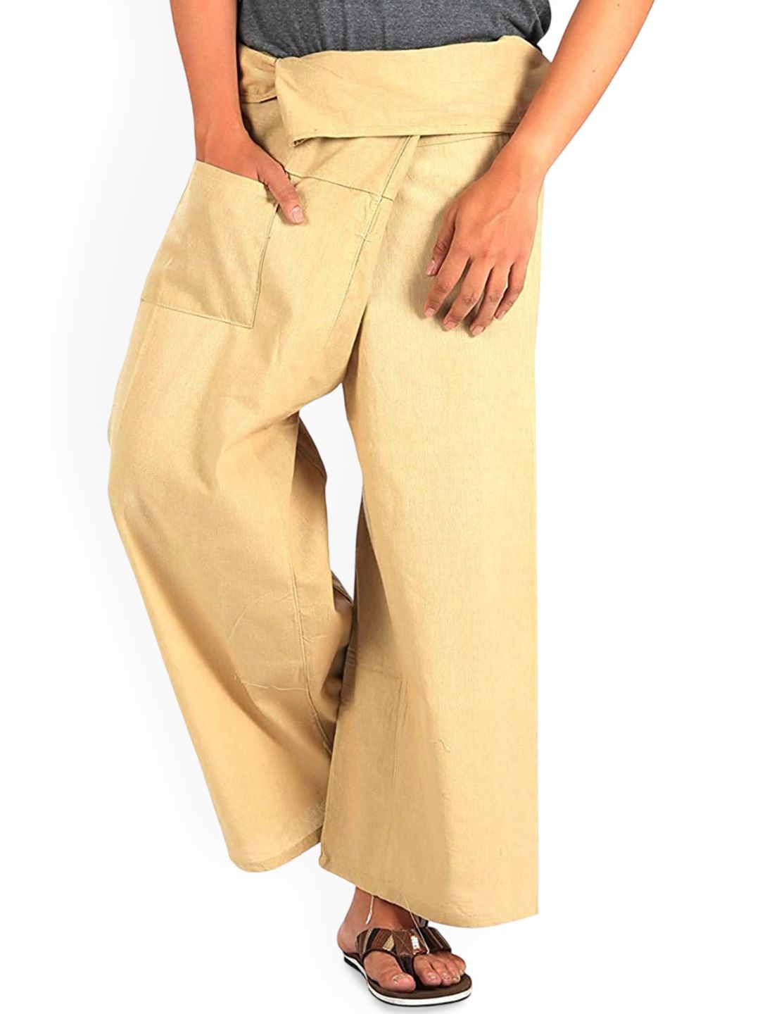 WHITEWHALE Unisex Loose Fit Pure Cotton Harem Pants