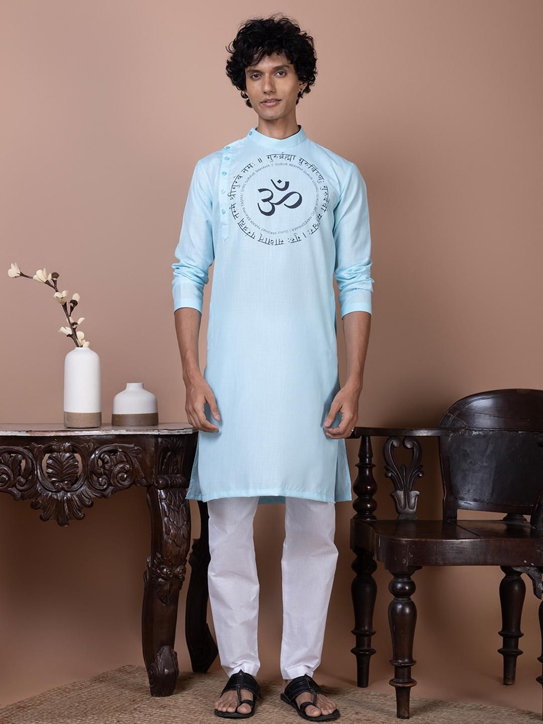 PulseIQ Men Cotton Straight Kurtas