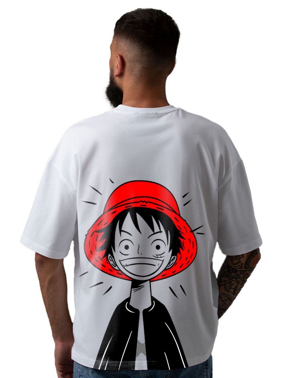 ekchala Unisex One piece Anime Printed Round Neck Pure Cotton Oversized T-shirt