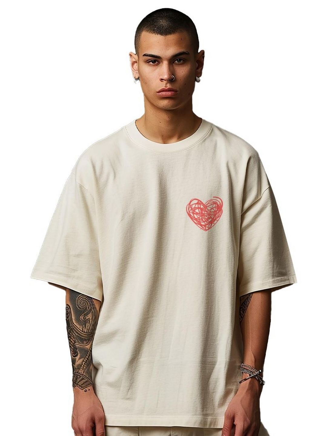 ekchala Unisex Graphic Printed Round Neck Pure Cotton Oversized T-shirt