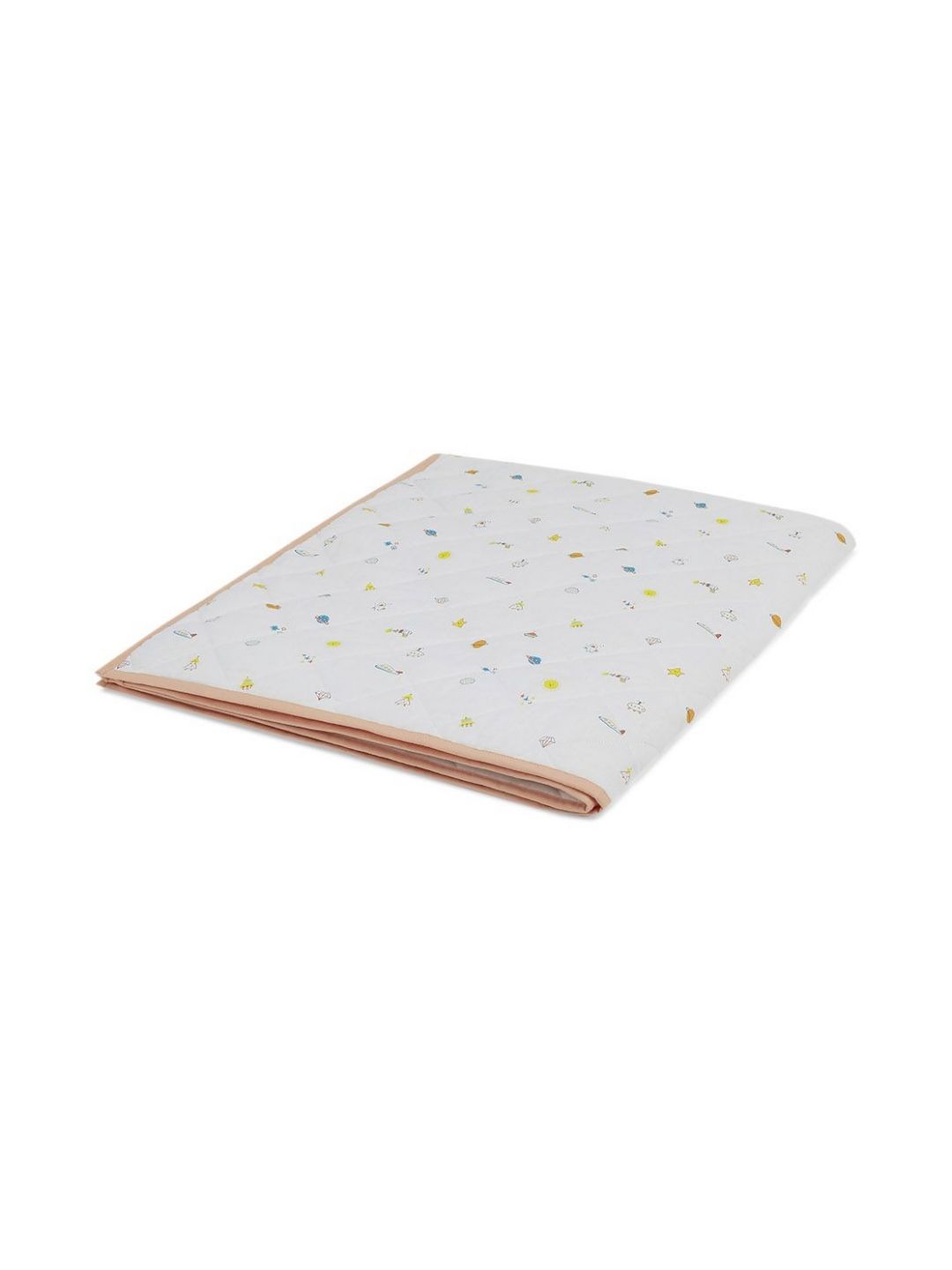 Portico White & Beige Cartoon Characters AC Room 150 GSM Cotton Single Bed Quilt