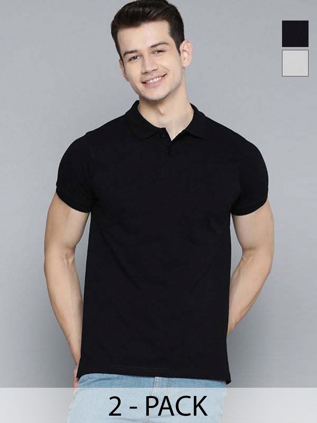 Organic Chics Pack Of 2 Polo Collar Dri-FIT Slim Fit T-shirts