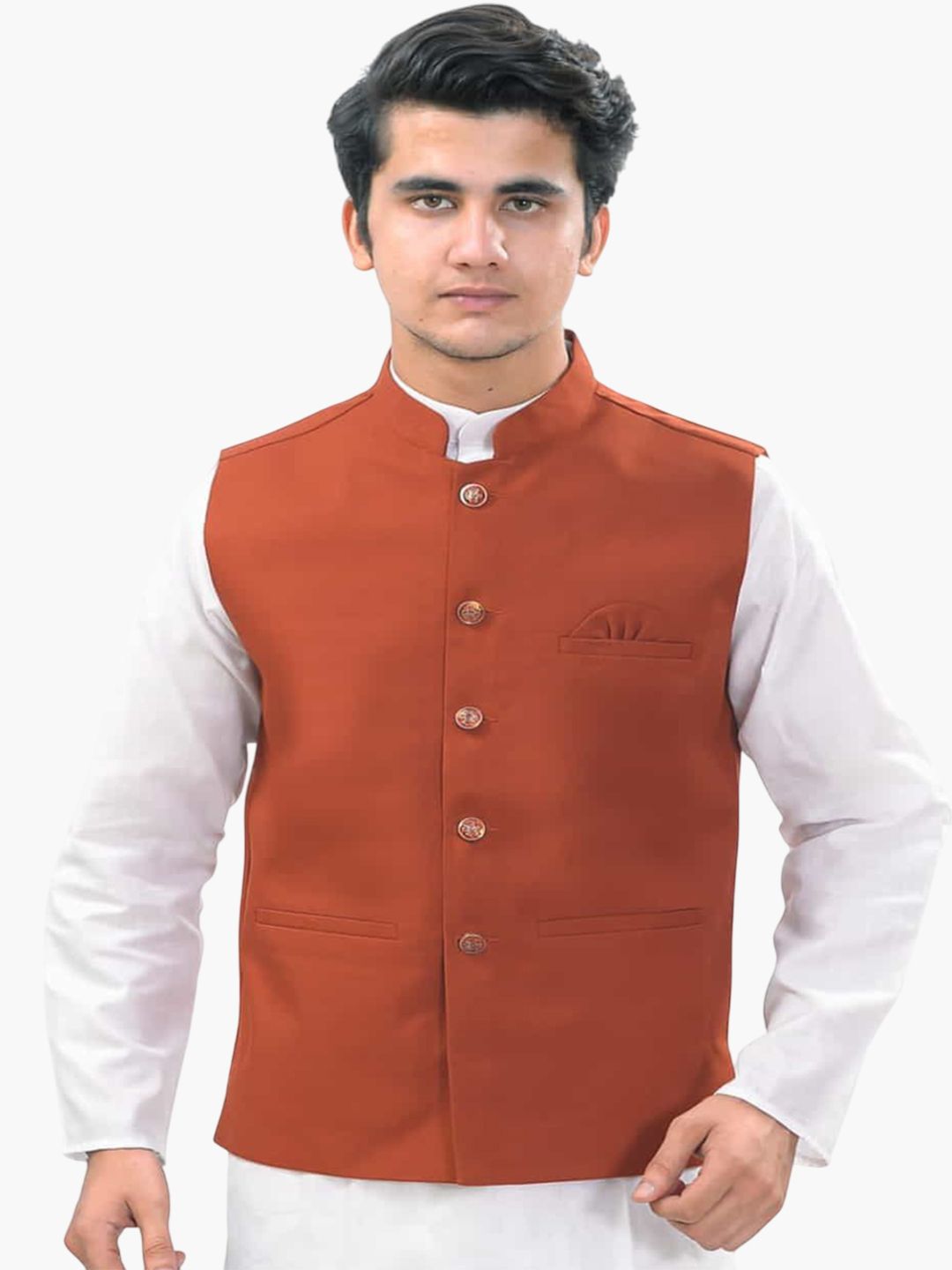 BuaGi Collection Mandarin Collar Woven Nehru Jackets