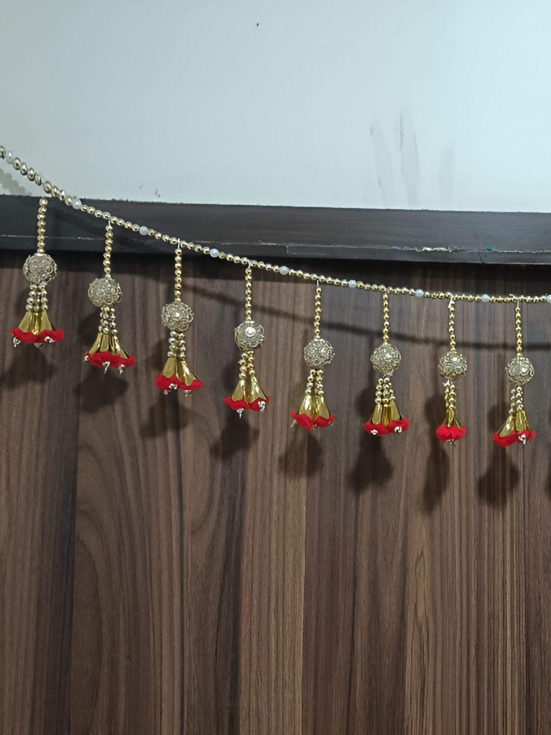 Nutts Red Ball Pompom With Tassel Bandhanwar Festive Decor