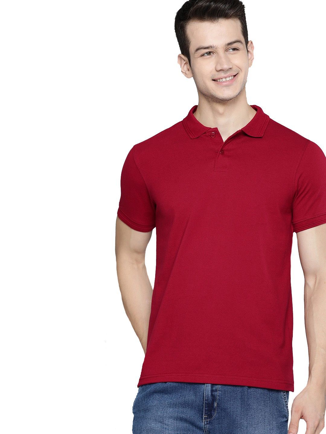 Organic Chics Men Pack of 2 Dri-FIT Solid Polo Collar Slim Fit T-shirts