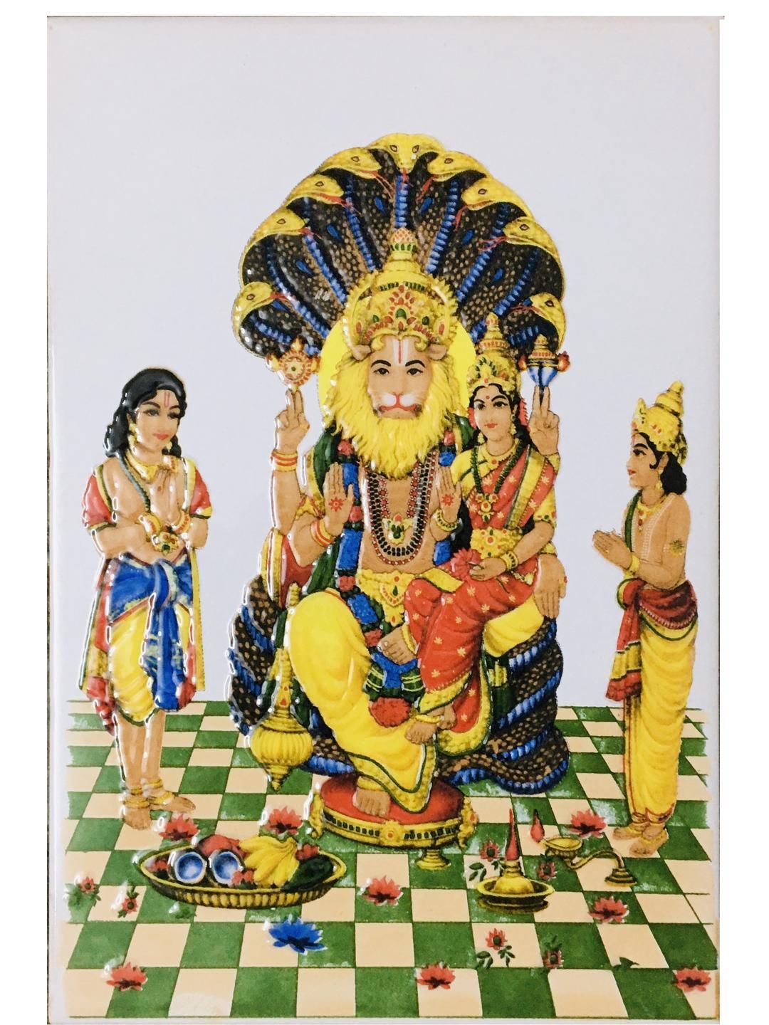 SHOP BY ROOM God Narshing Ceramic Ethnic Motifs Glossy Spiritual Wall Decor-12In